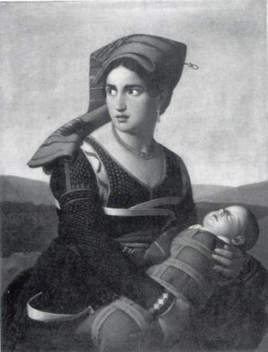 Adolphe Bernard - Roversvrouw met kind op de vlucht - 1933-K 